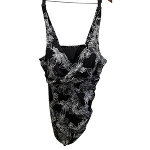 Swimsuits for All Black Floral Swimsuit Size 26